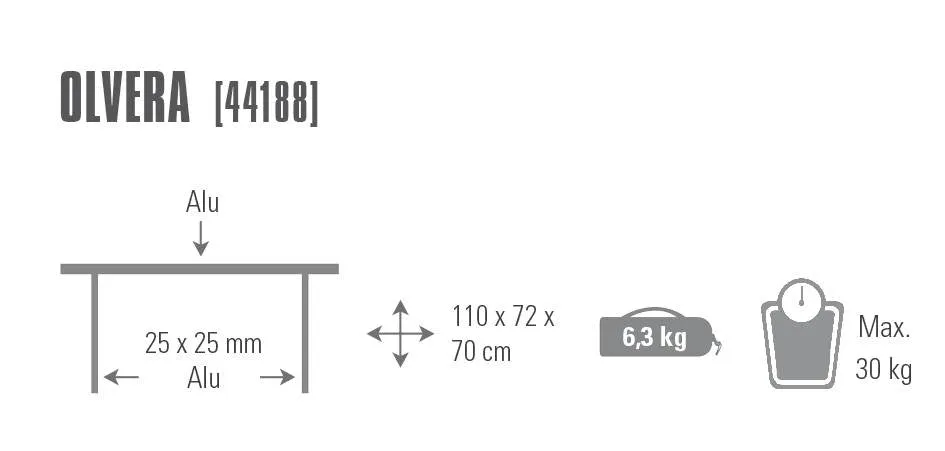 德國露營鋁製摺枱 Olvera