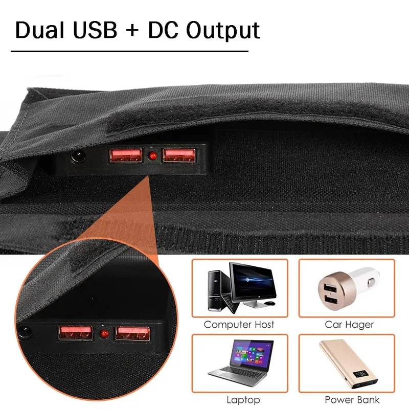 100W Solar Panel Folding Bag USB DC Output Solar Charger Portable Foldable Solar Charging Device Outdoor Portable Power Supply