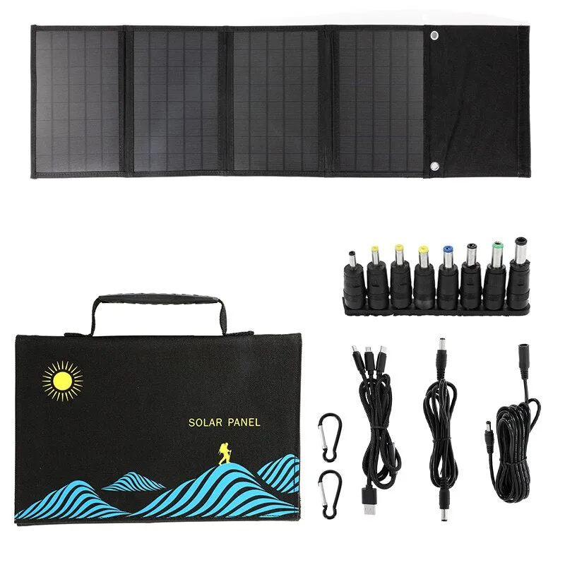 100W Solar Panel Folding Bag USB DC Output Solar Charger Portable Foldable Solar Charging Device Outdoor Portable Power Supply