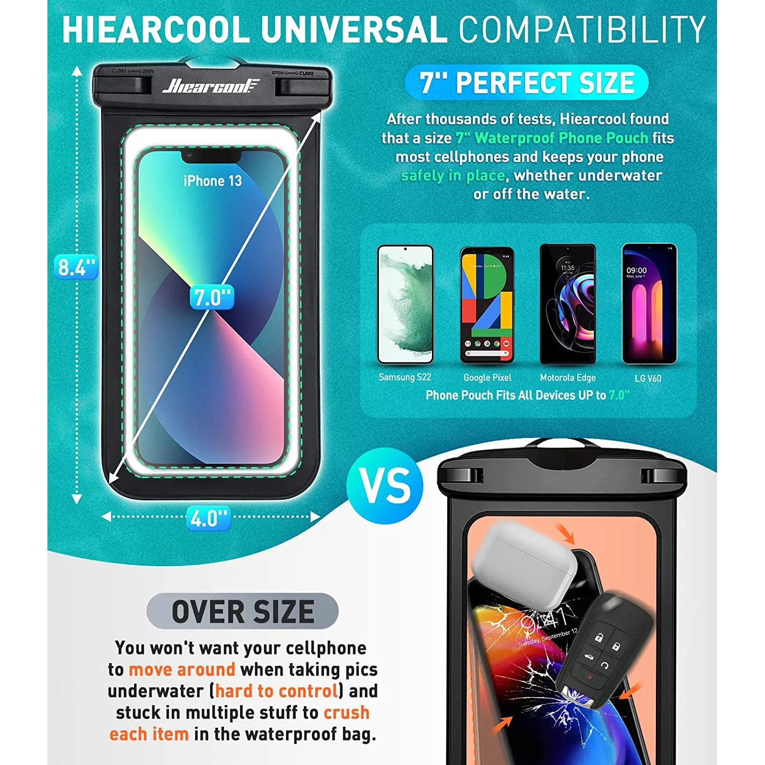 2-Pack: Universal Mobile Phone Waterproof Case