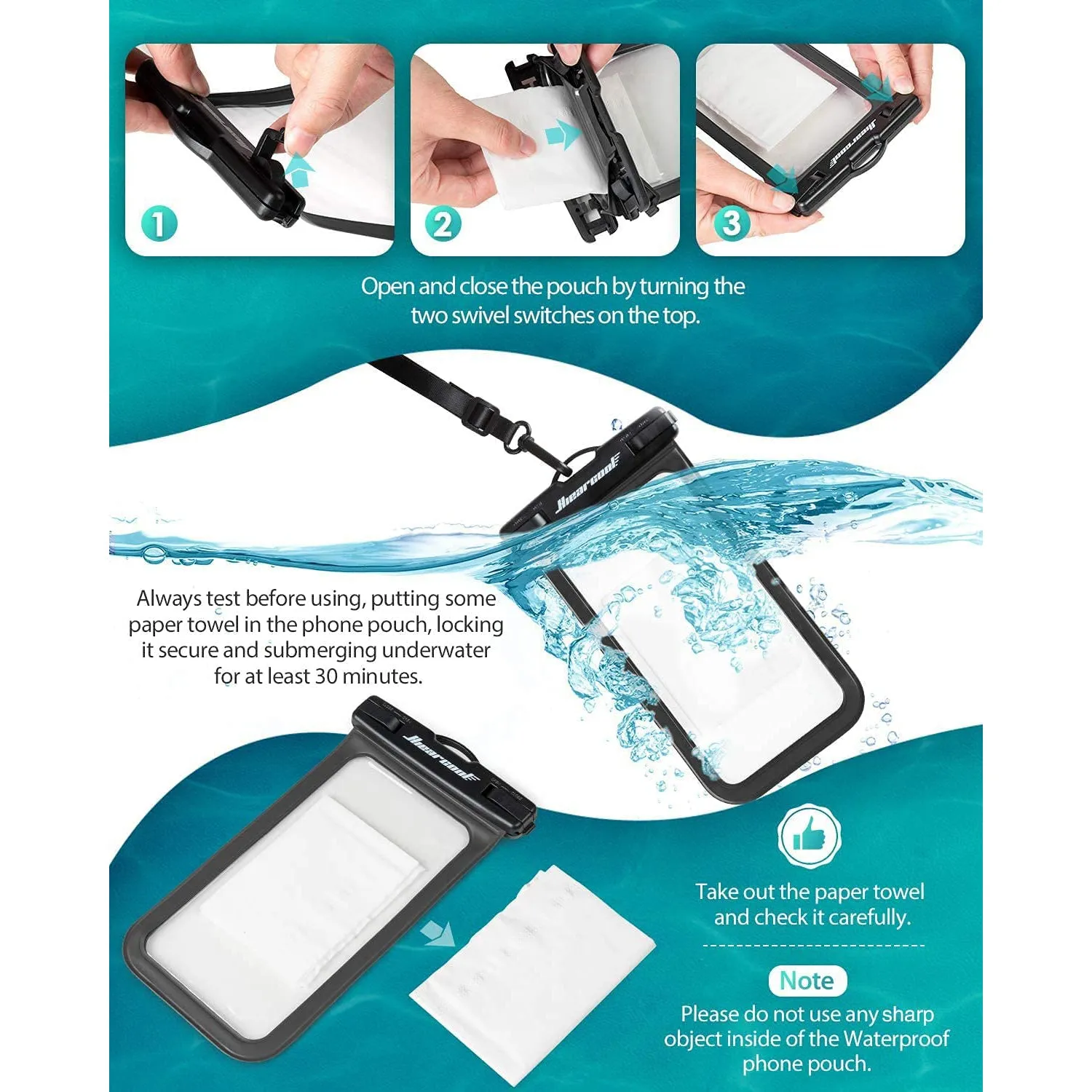 2-Pack: Universal Mobile Phone Waterproof Case