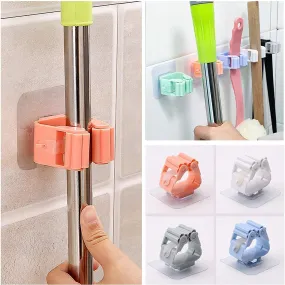 2131 Broom Holder Wall Mounted, Mop and Broom Holder Broom Organizer Grip Clips, No Drilling, Wall Mounted Storage Rack Storage & Organization for Kitchen, Bathroom, Garden