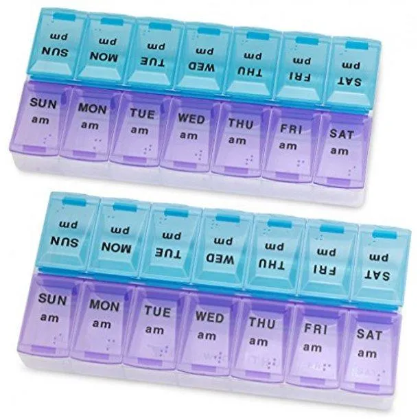 4-Pack: MEDca Weekly Pill Organizer, Twice-a-Day