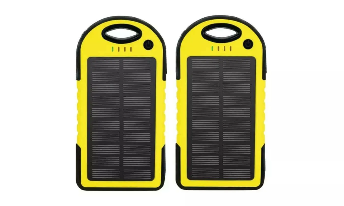 5,000 mAh Water-Resistant Solar Smartphone Charger (2-Pack)