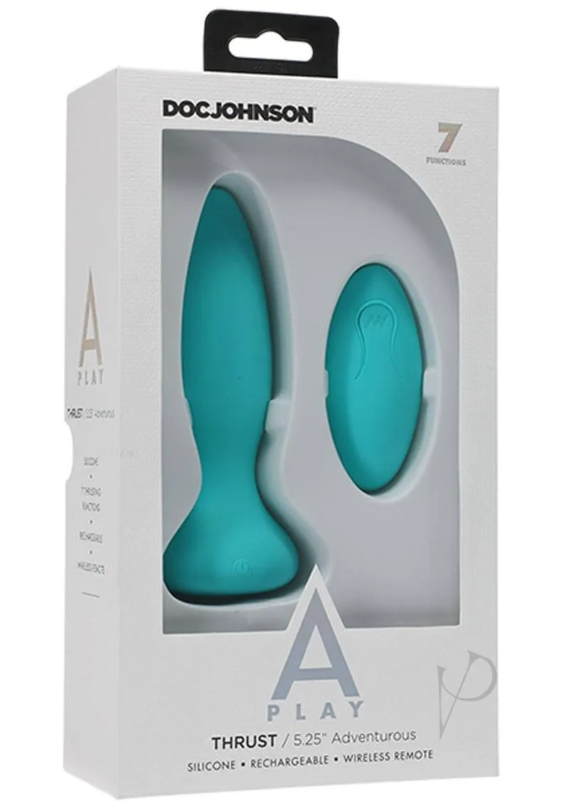 A-Play Thrust Advent Plug with Remote - Teal | Motorized Thrusting and Vibrating Anal Pleasure