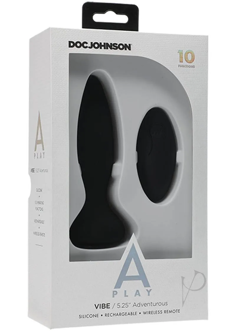 A-Play Vibe Adventurous Plug with Remote - Black | Powerful Vibrations for Anal Pleasure