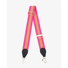 Accent Guitar Strap - Black (Hot Pink/Bronze)