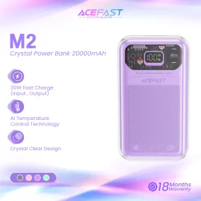 ACEFAST M2 SPARKLING SERIES 30W FAST CHARGING POWER BANK 20000MAH (ALFALFA PURPLE)