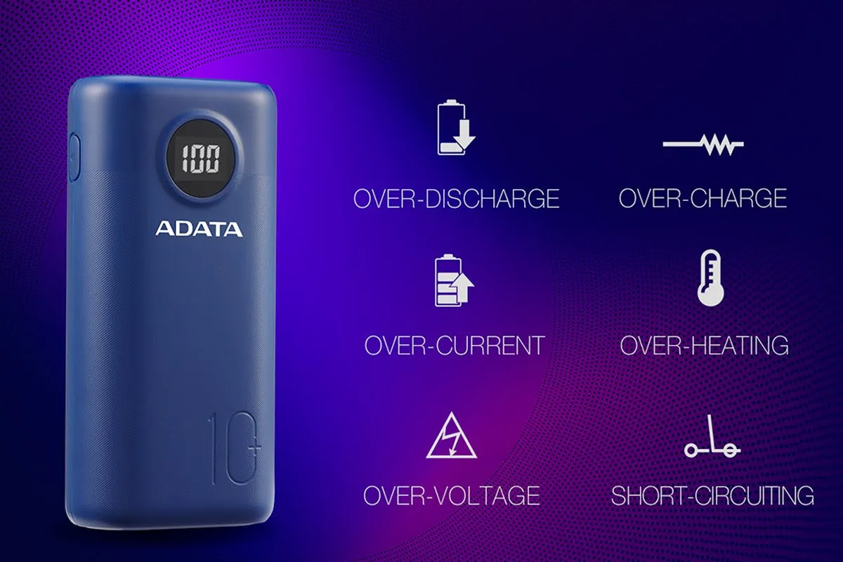 ADATA 10000mAh Portable Power Bank | Blue