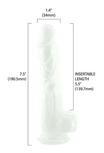 Addiction Pearl 7.5 Inch Dong | Shimmering White Dildo with Bonus Bullet Vibrator