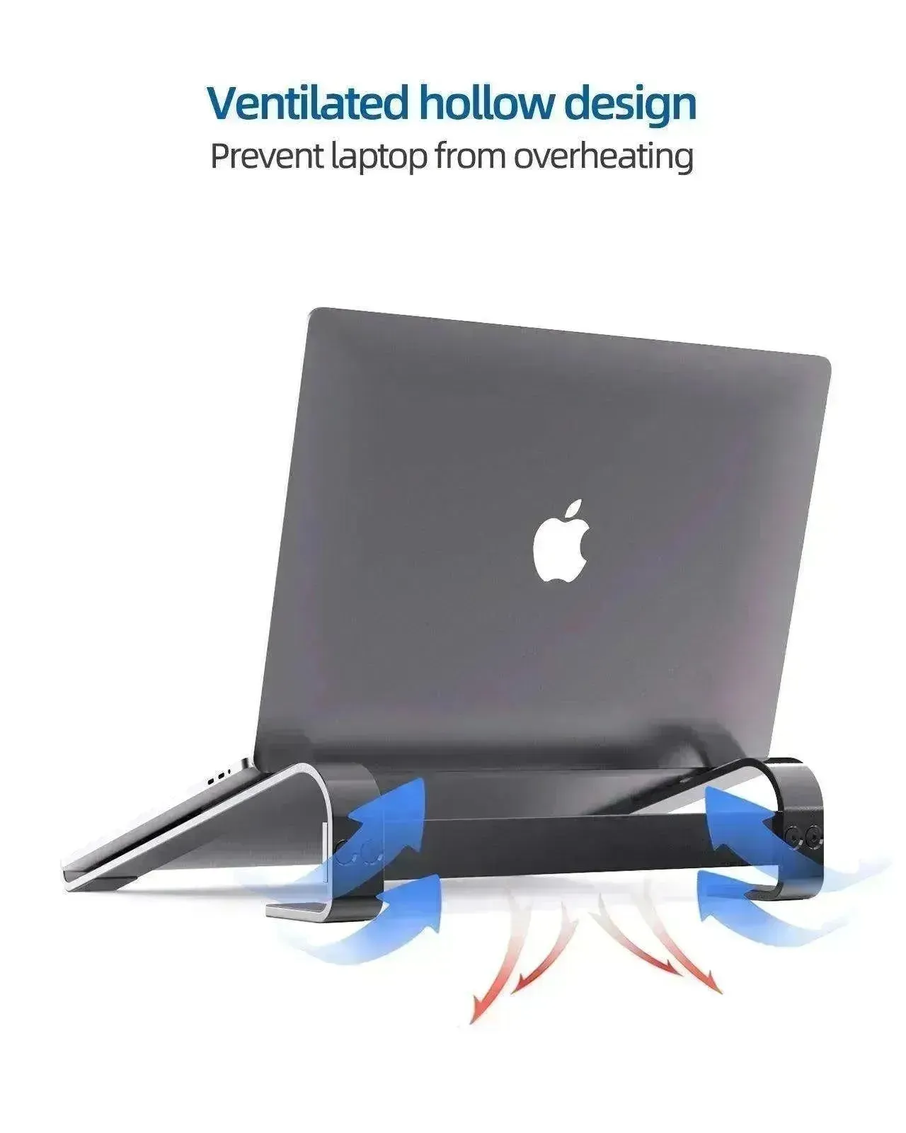 Alum. Portable Laptop Stand: Ventilated, Ergo Holder