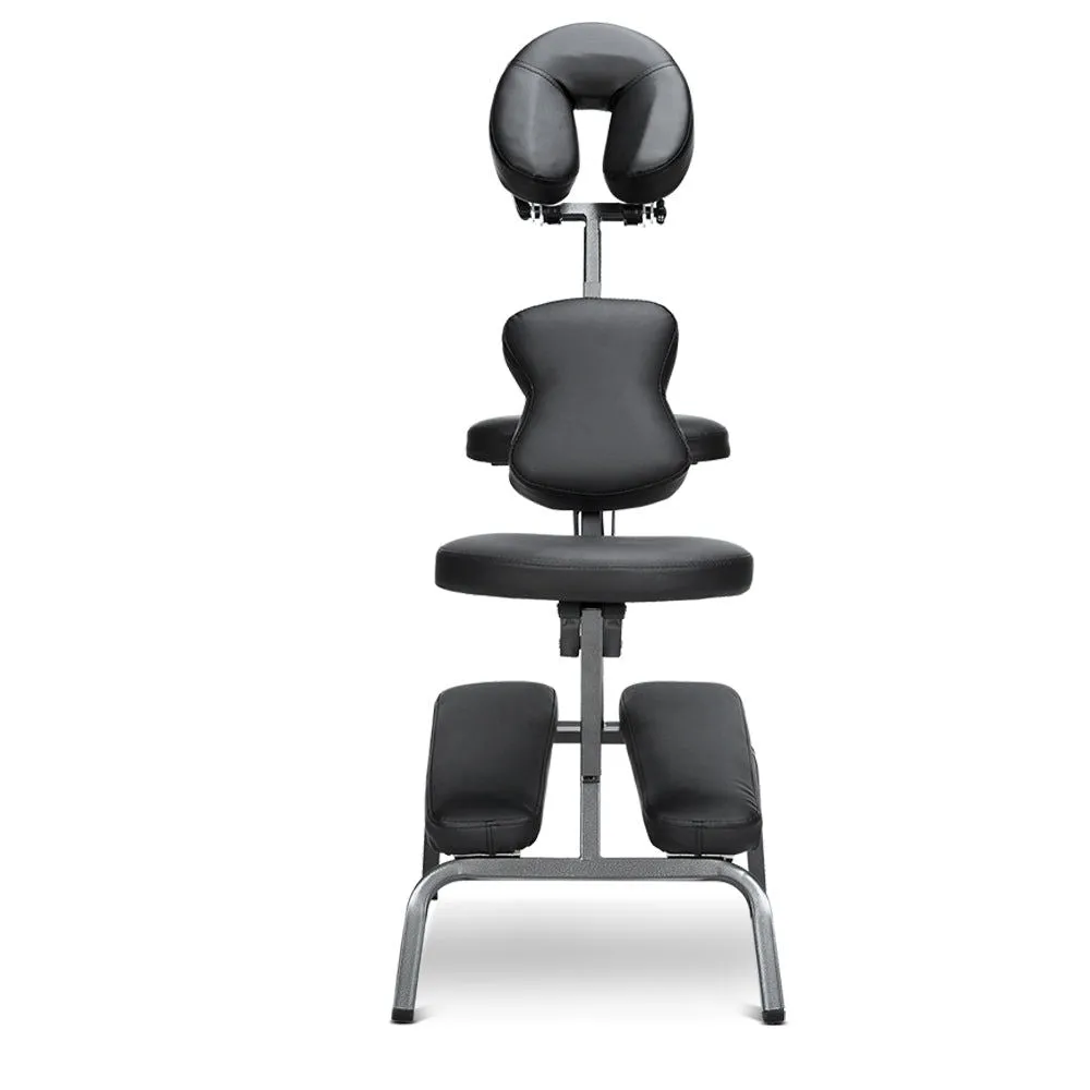 Aluminium portable chair for massage, medical fetish or BDSM - BLACK