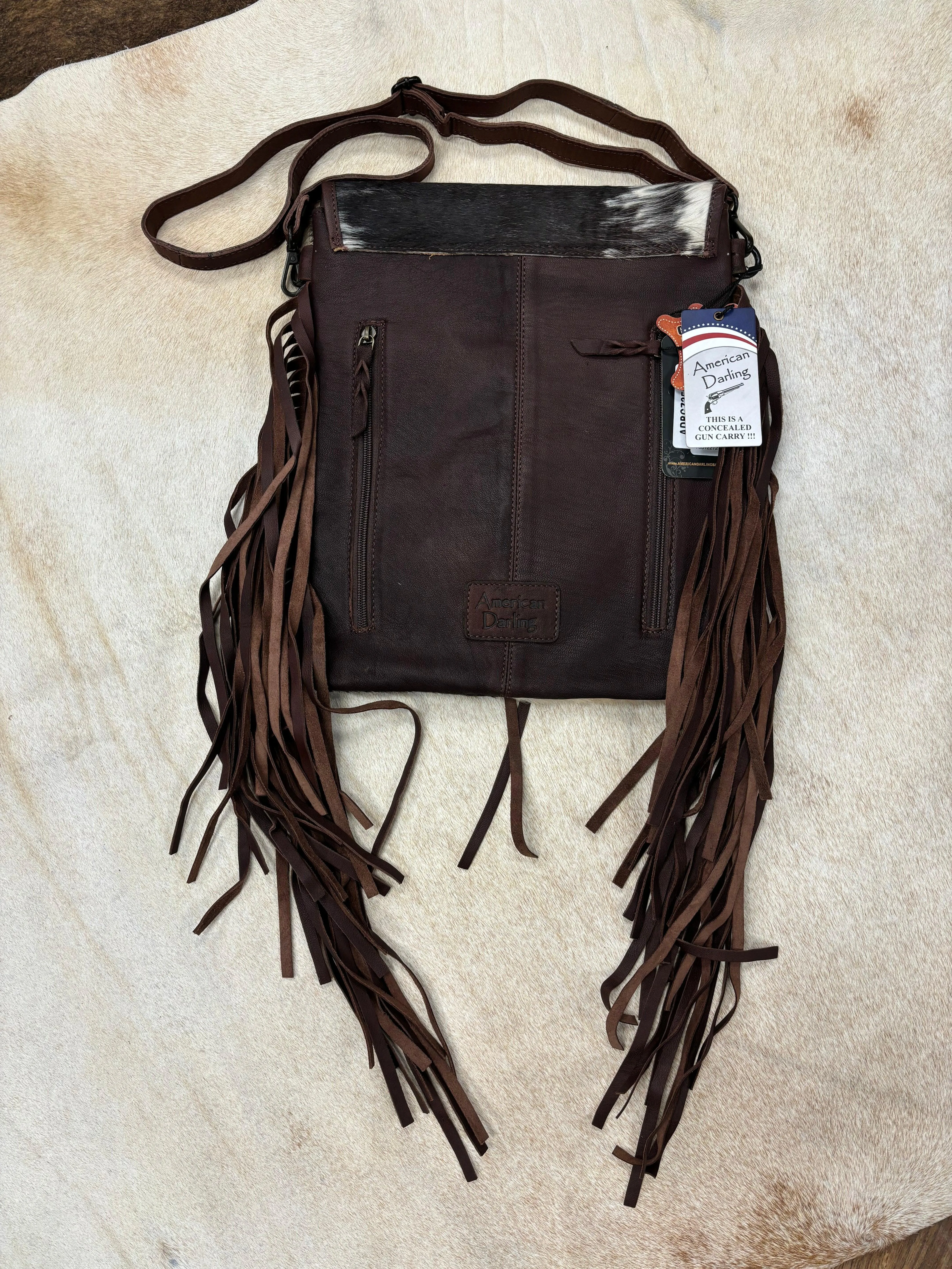 American Darling Cowhide Hair-On Concealed Carry Crossbody Purse ADBGZ358