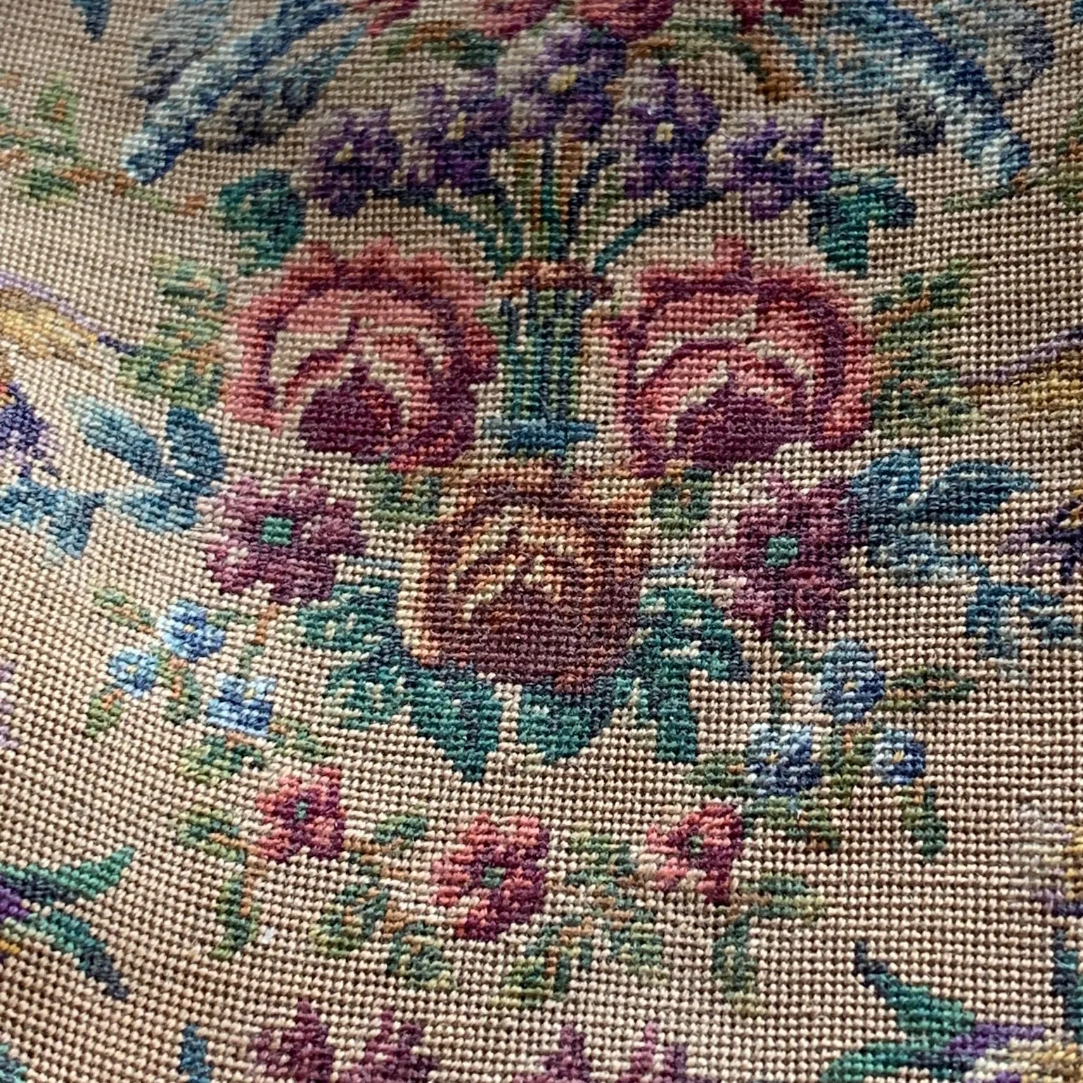 Antique Petit Point Purse, Roses