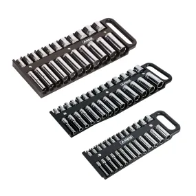 ARES 60163 - 3-Piece Black Magnetic Socket Holder Set