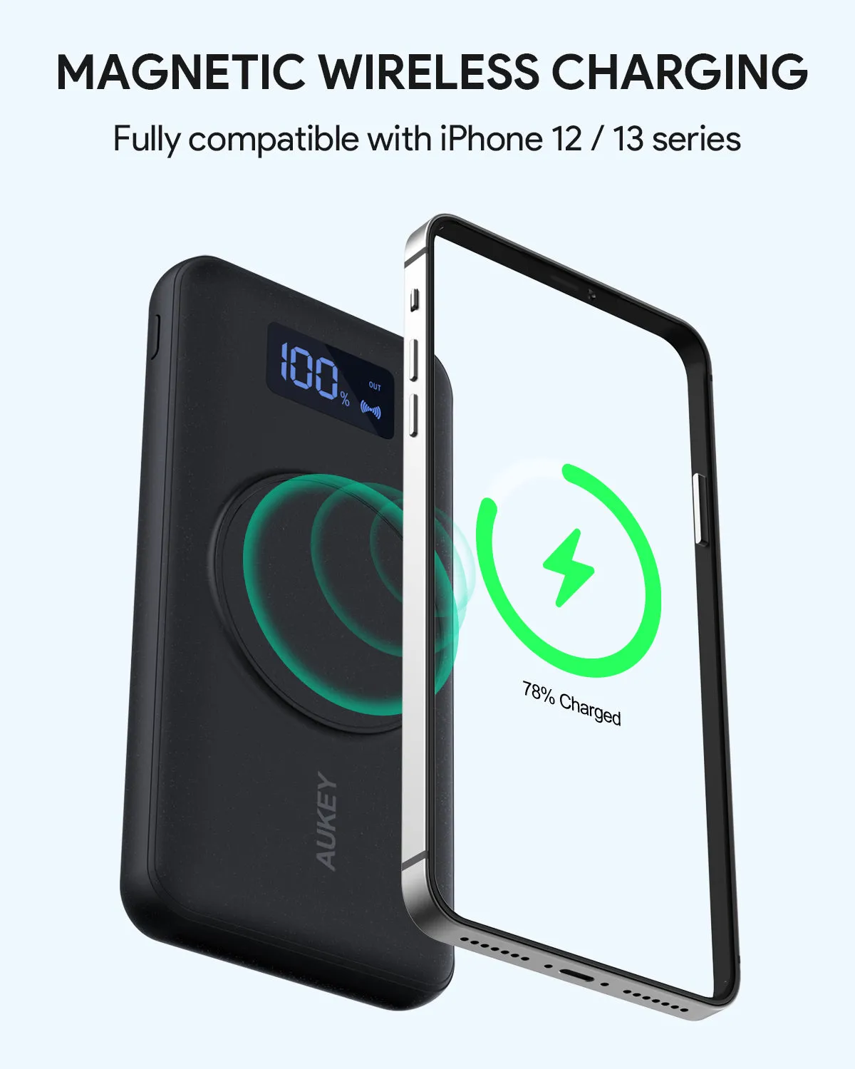 AUKEY PB-WL02i 10000MAH Magnetic Wireless Charging Power Bank