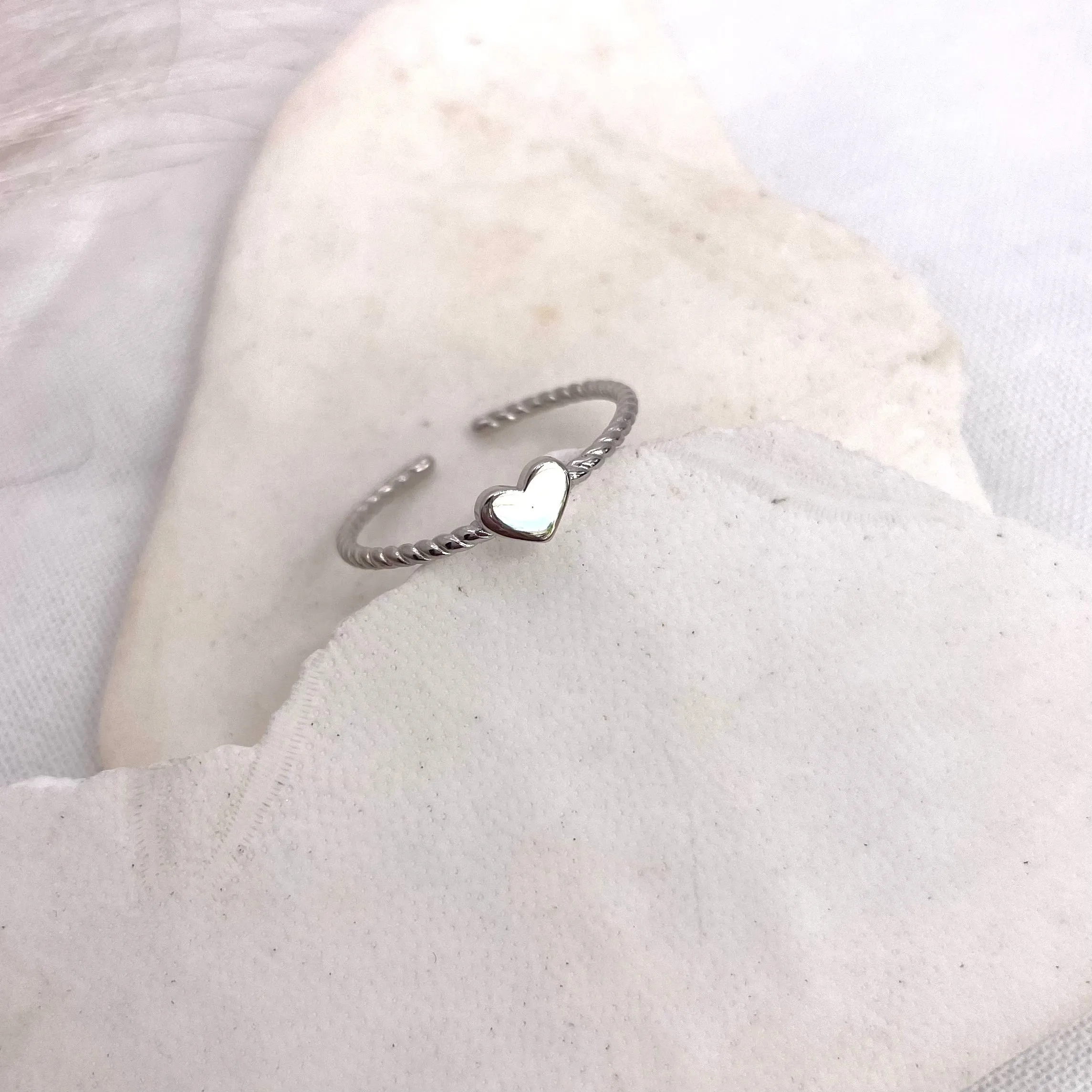 Baby Heart | Adjustable Gold Plated Sterling Silver Ring