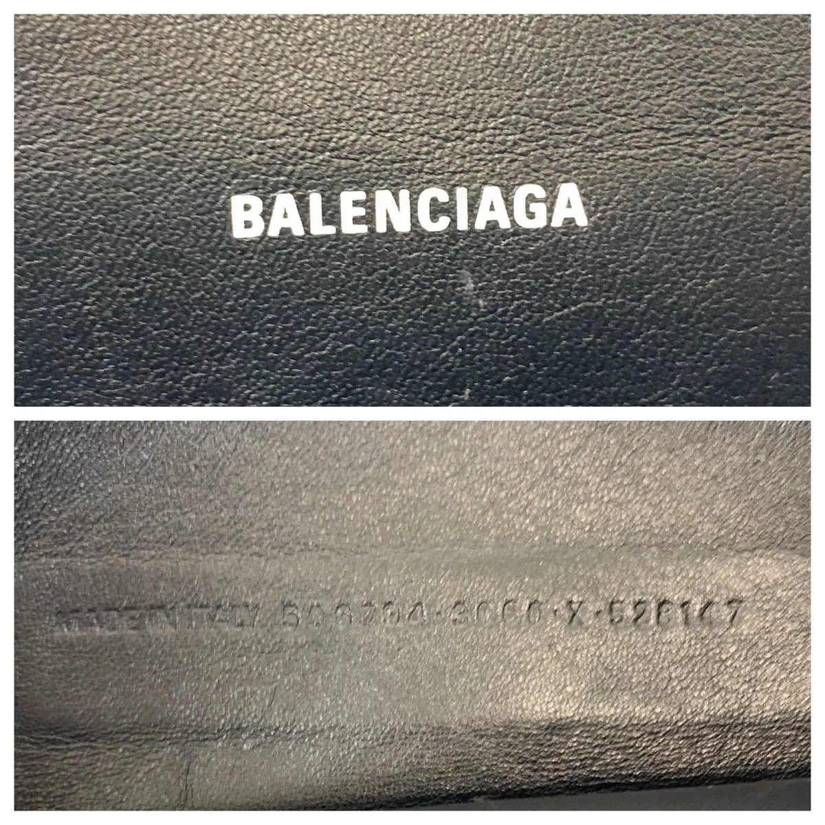 Balenciaga Leather Clutch Bag Black Green