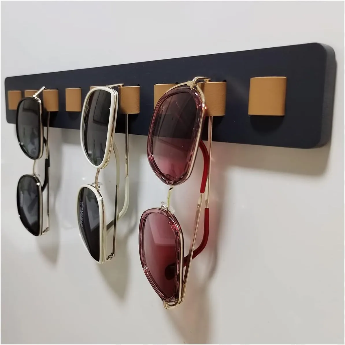 Bamboo Wall Mounted Sunglasses Organizer