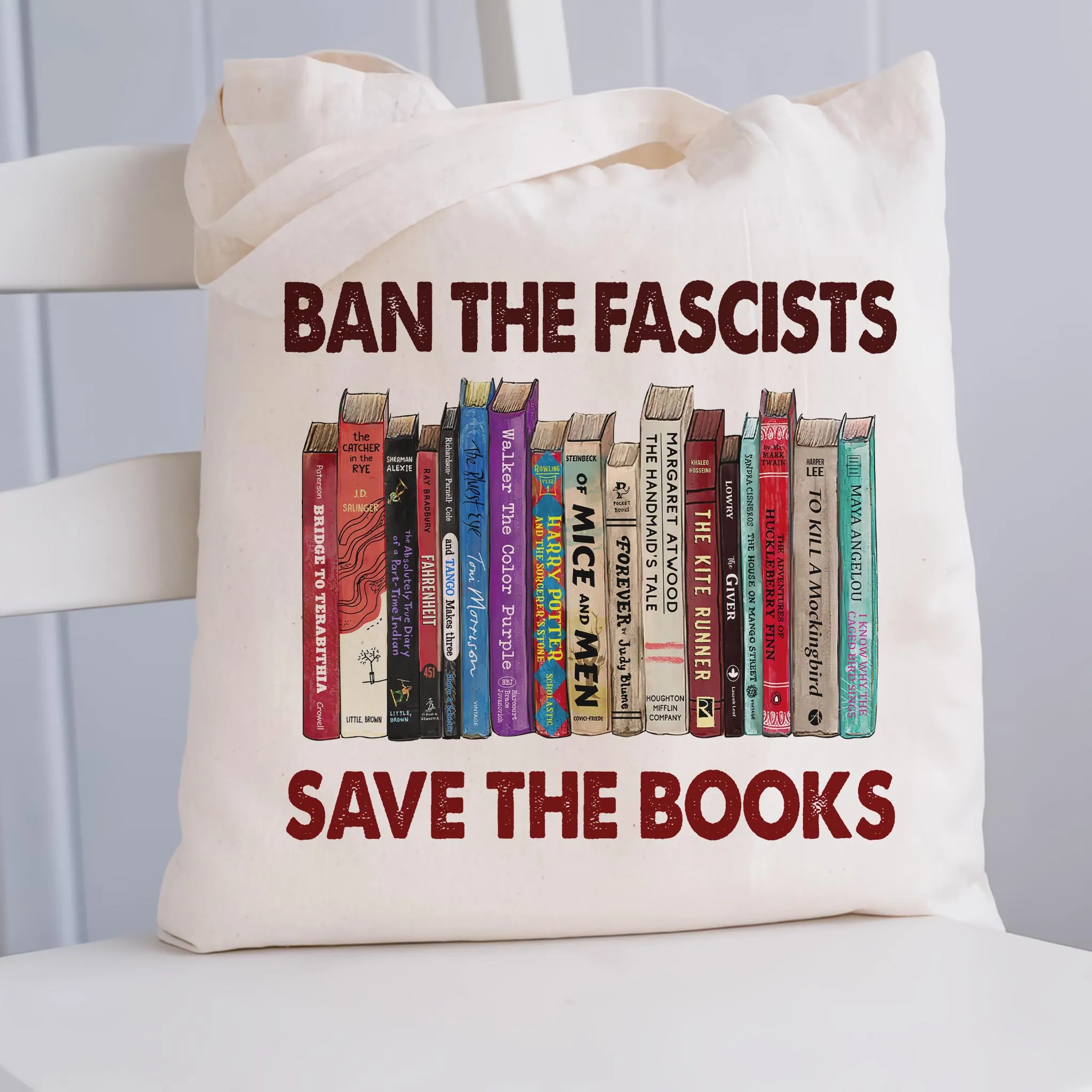 Ban The Fascists Save The Books Book Lovers Gift TBW377