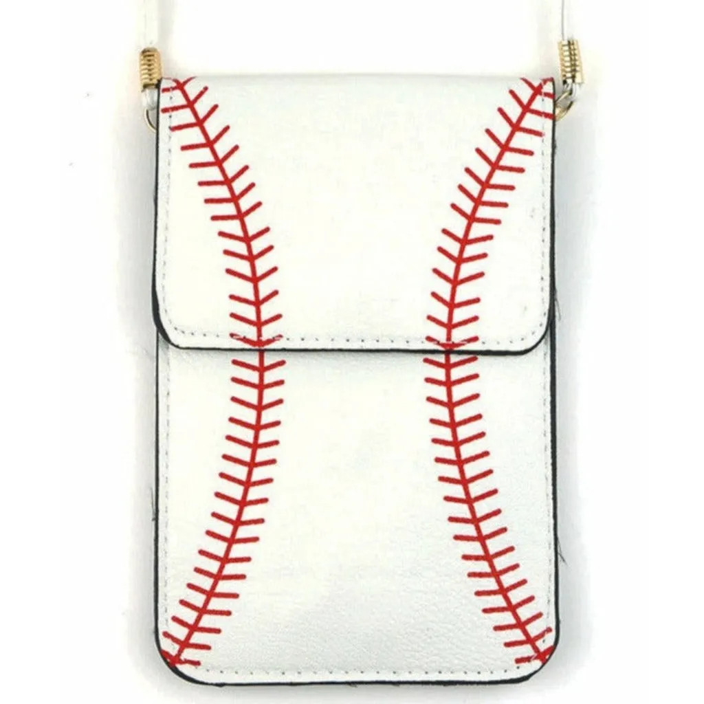 BASEBALL CELL PHONE PURSE: Crossbody Purse