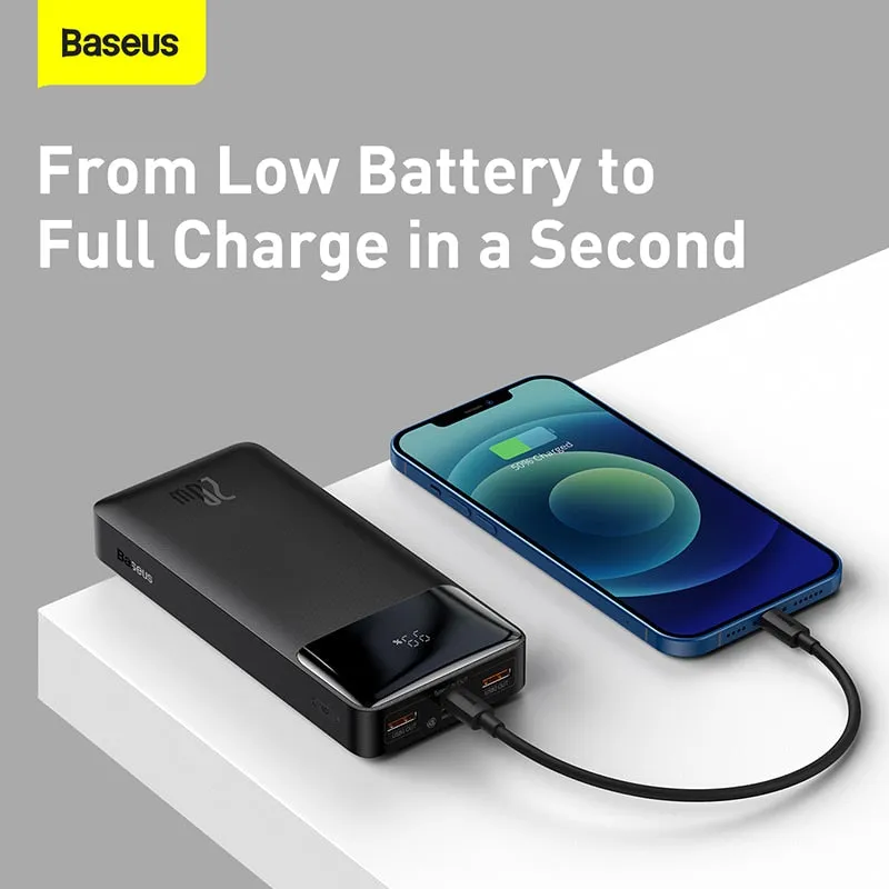 Baseus 30000mAh Power Bank PD 20W Portable Charging External Battery Charger Pack 20000mAh Powerbank For iPhone Xiaomi PoverBank