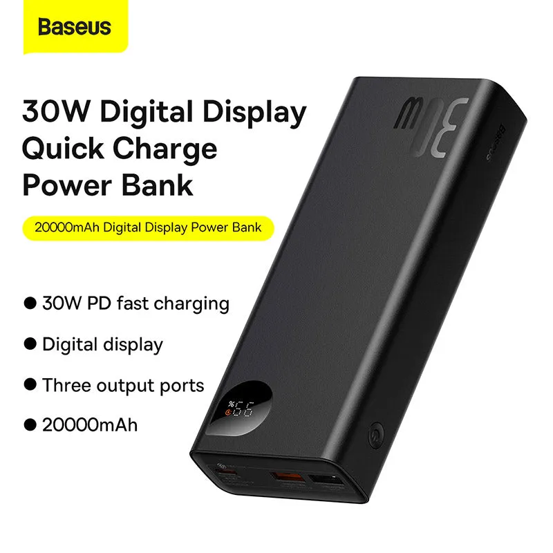 Baseus Adaman Metal Digital Display 30W 20000mAh Powerbank