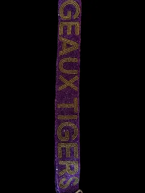 Beaded Adjustable Bag Strap Geaux Tigers