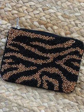 Beaded Zebra Coin Pouch