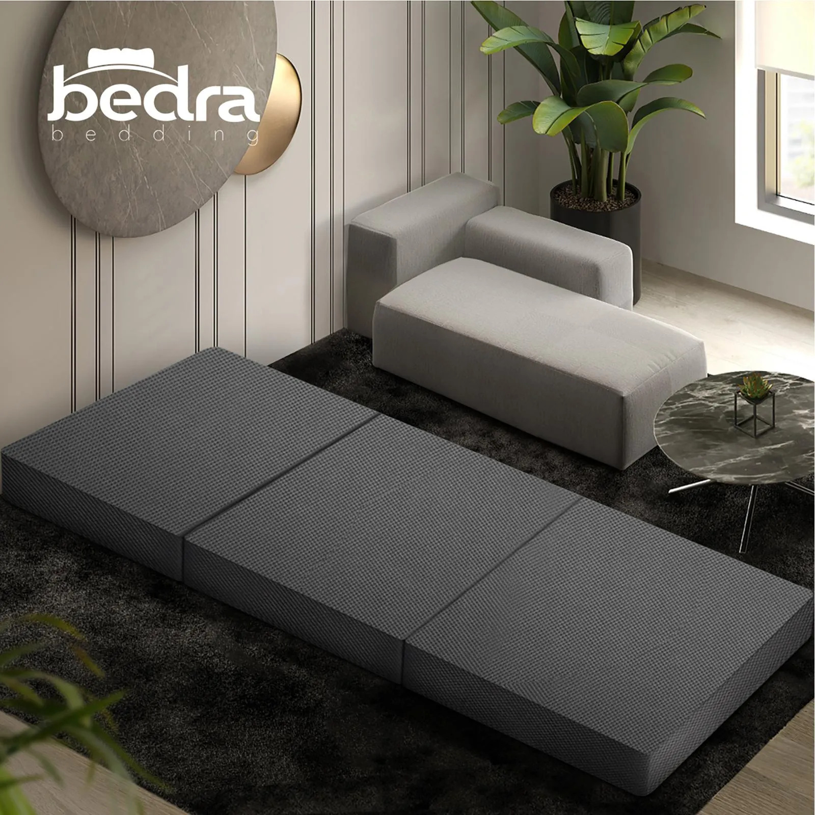 Bedra Folding Mattress Portable Single Sofa Foam Bed Camping Sleeping Pad Grey