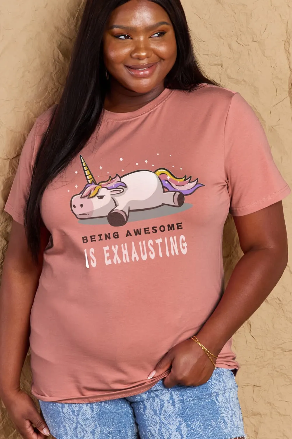 BEING AWESOME IS EXHAUSTING Graphic Cotton Tee