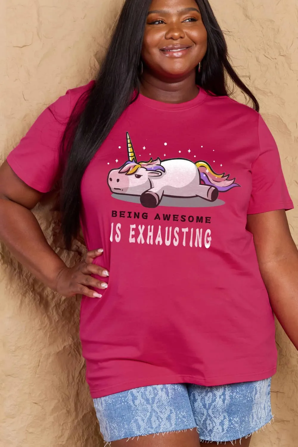 BEING AWESOME IS EXHAUSTING Graphic Cotton Tee