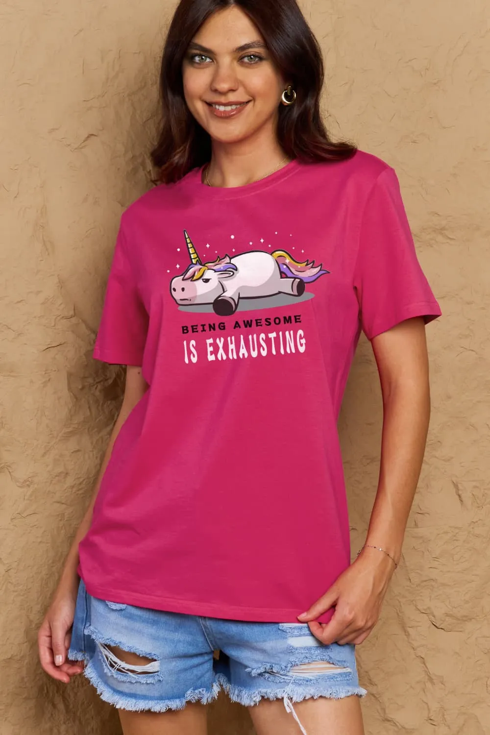 BEING AWESOME IS EXHAUSTING Graphic Cotton Tee