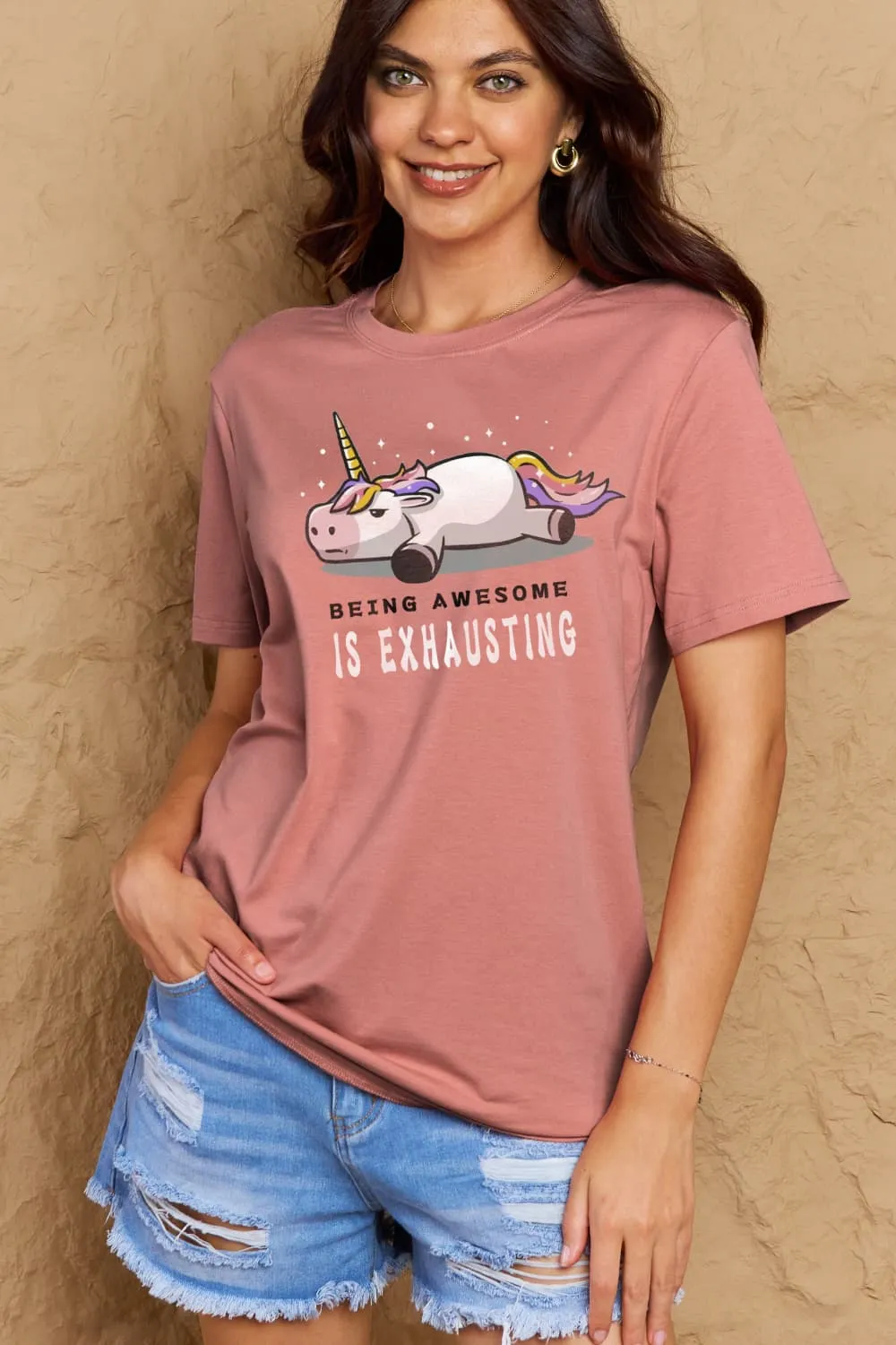 BEING AWESOME IS EXHAUSTING Graphic Cotton Tee