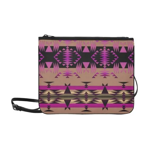 Between the Mountains Berry Slim Clutch Bag