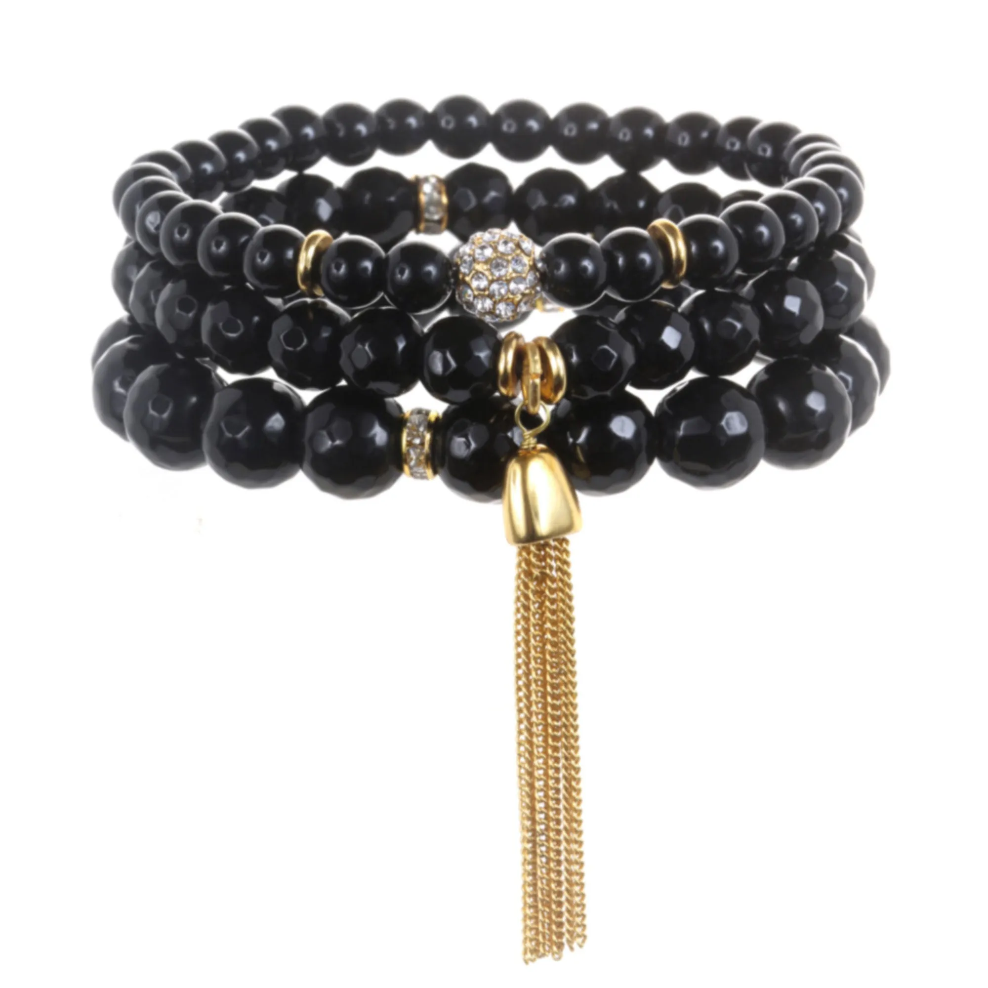 Black Color Karma Bracelet Set