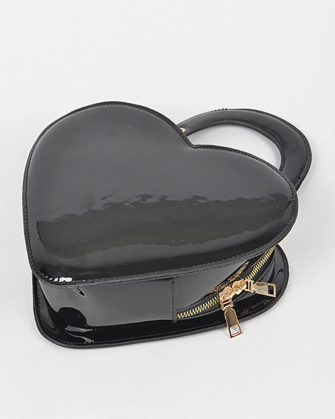 Black Enamel Heart Purse