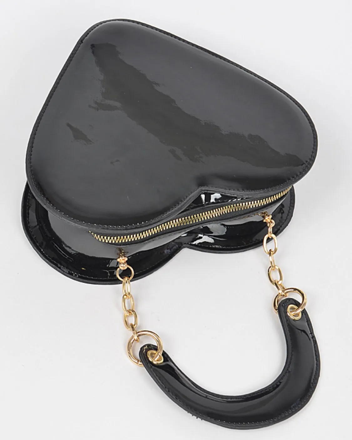 Black Enamel Heart Purse