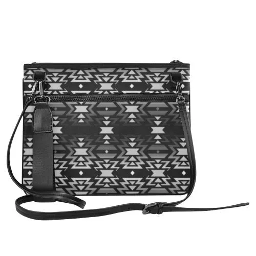 Black Fire Black and Gray Slim Clutch Bag