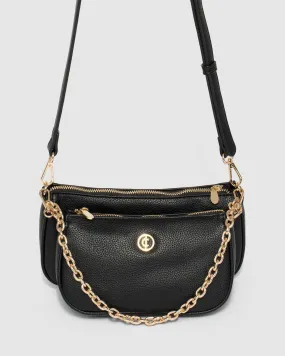 Black Vivian Chain Crossbody Bag