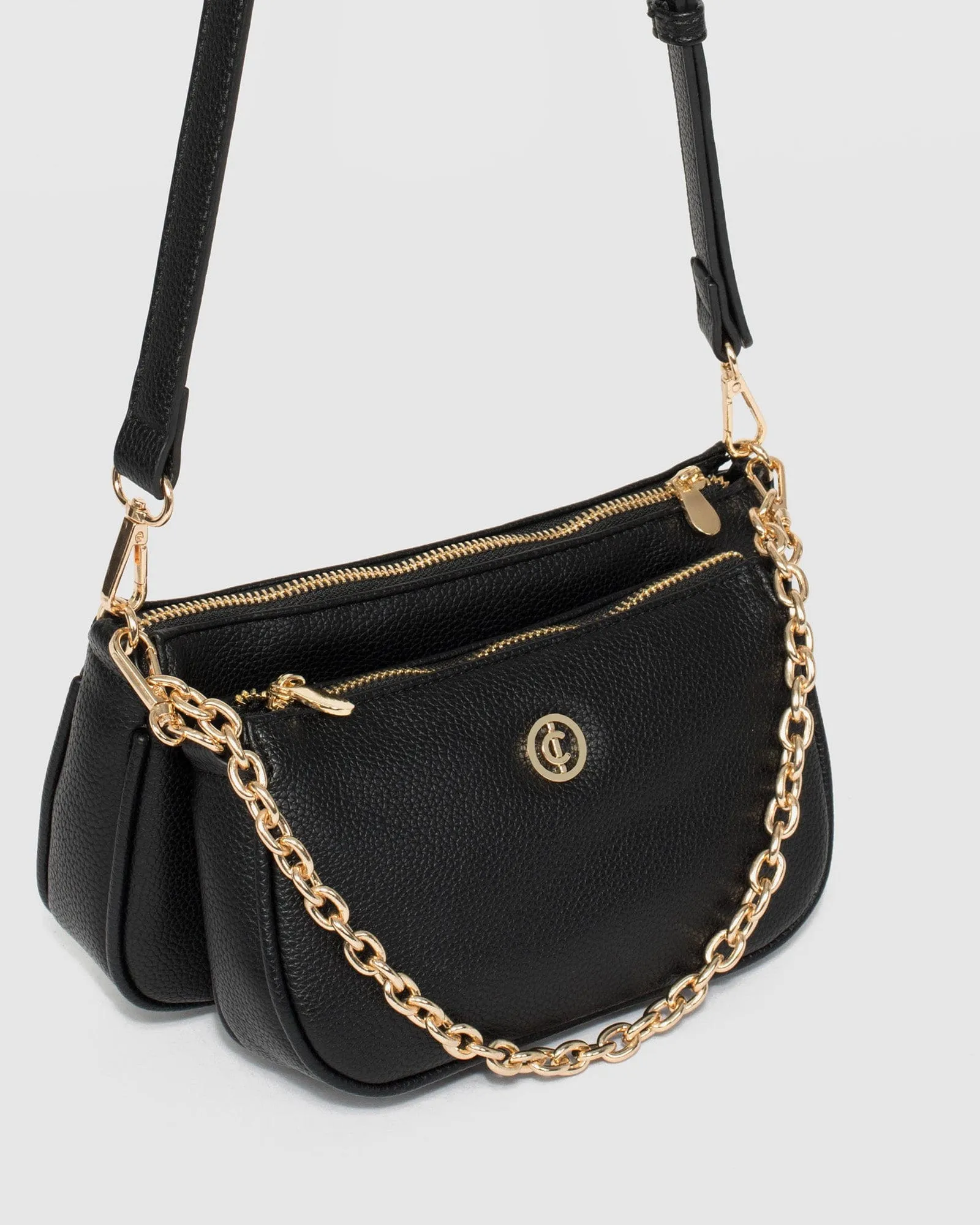 Black Vivian Chain Crossbody Bag