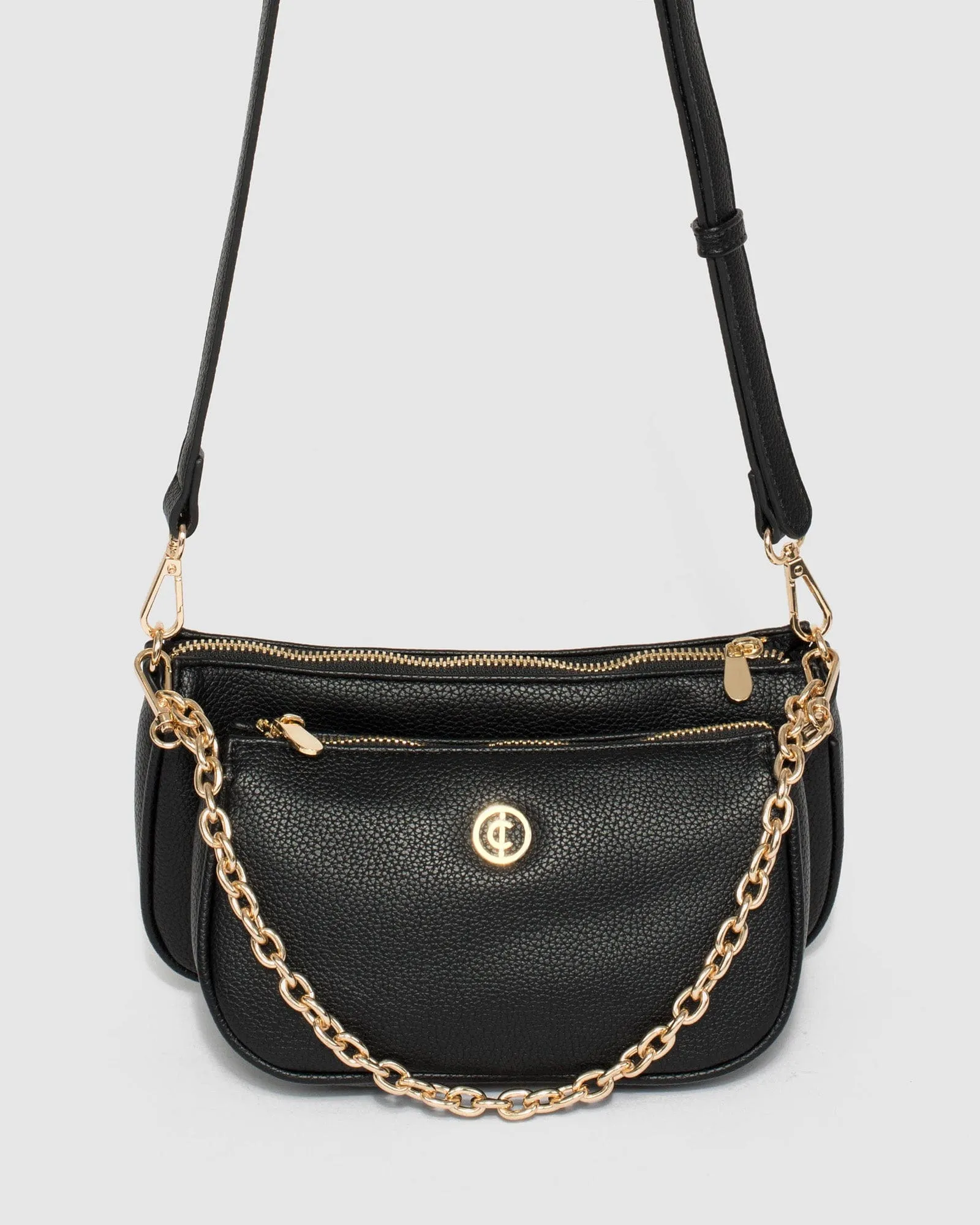 Black Vivian Chain Crossbody Bag