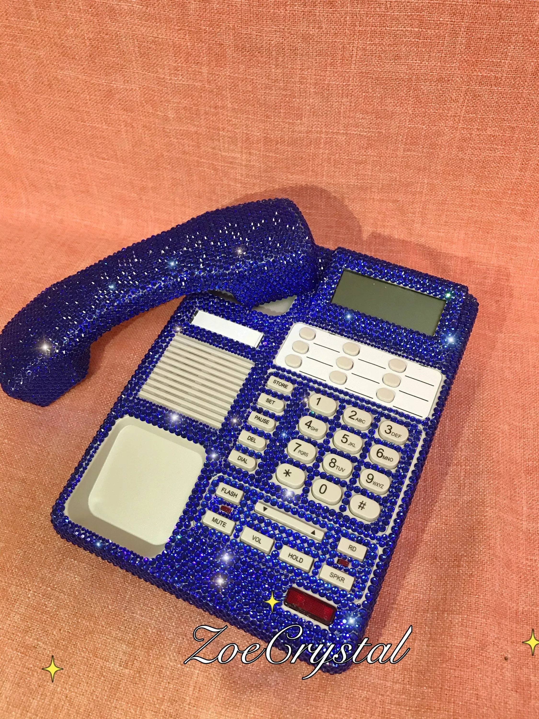 Bling and Sparkly Blue OFFICE / DESK  PHONE to ensure a good conversation for every call.