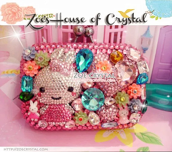 Bling and Sparkly CRYSTAL Clutch with Bunny