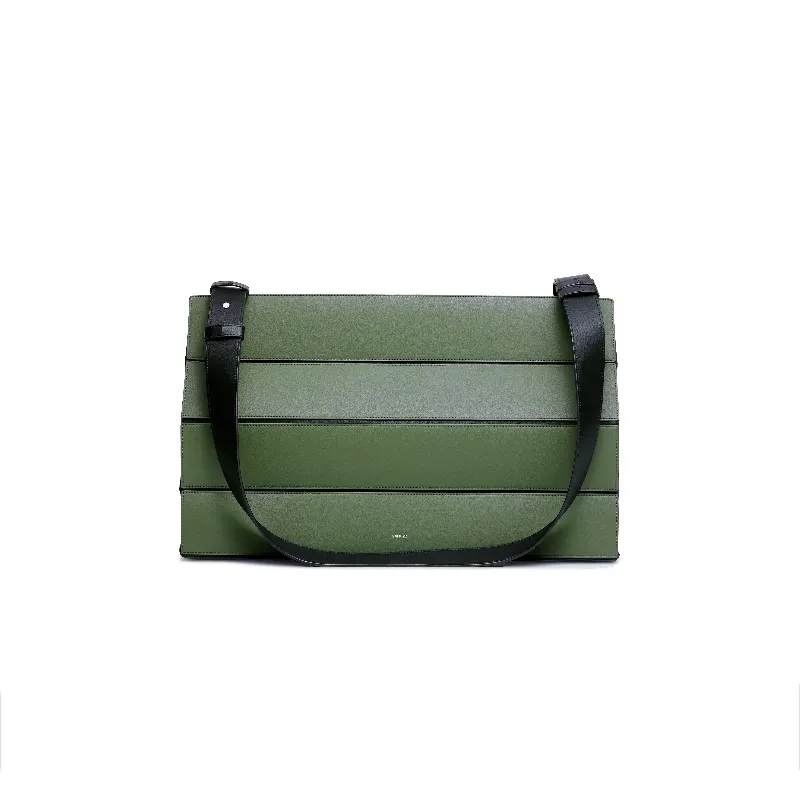 Block Large Foldable Tote Bag - Green/Black