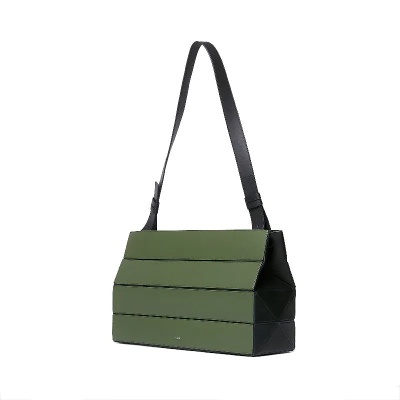 Block Large Foldable Tote Bag - Green/Black