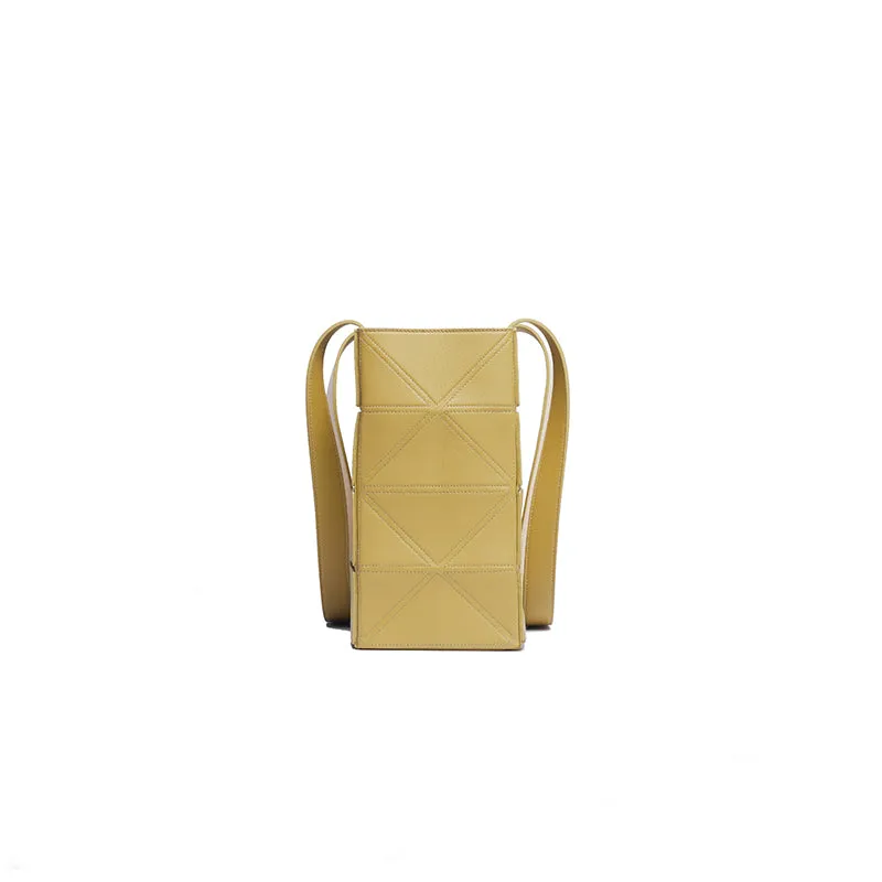 Block Medium Foldable Tote Bag - Yellow