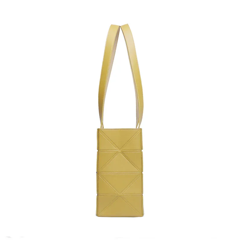 Block Medium Foldable Tote Bag - Yellow