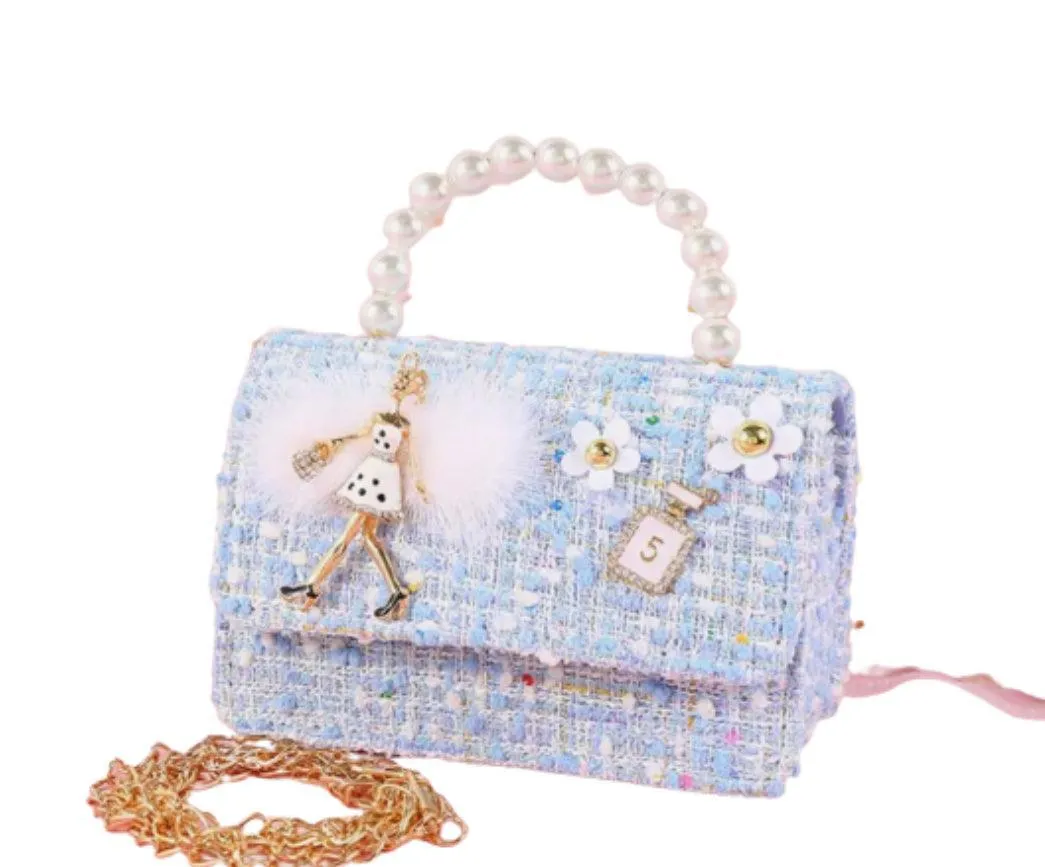 Blue Tweed Princess Purse