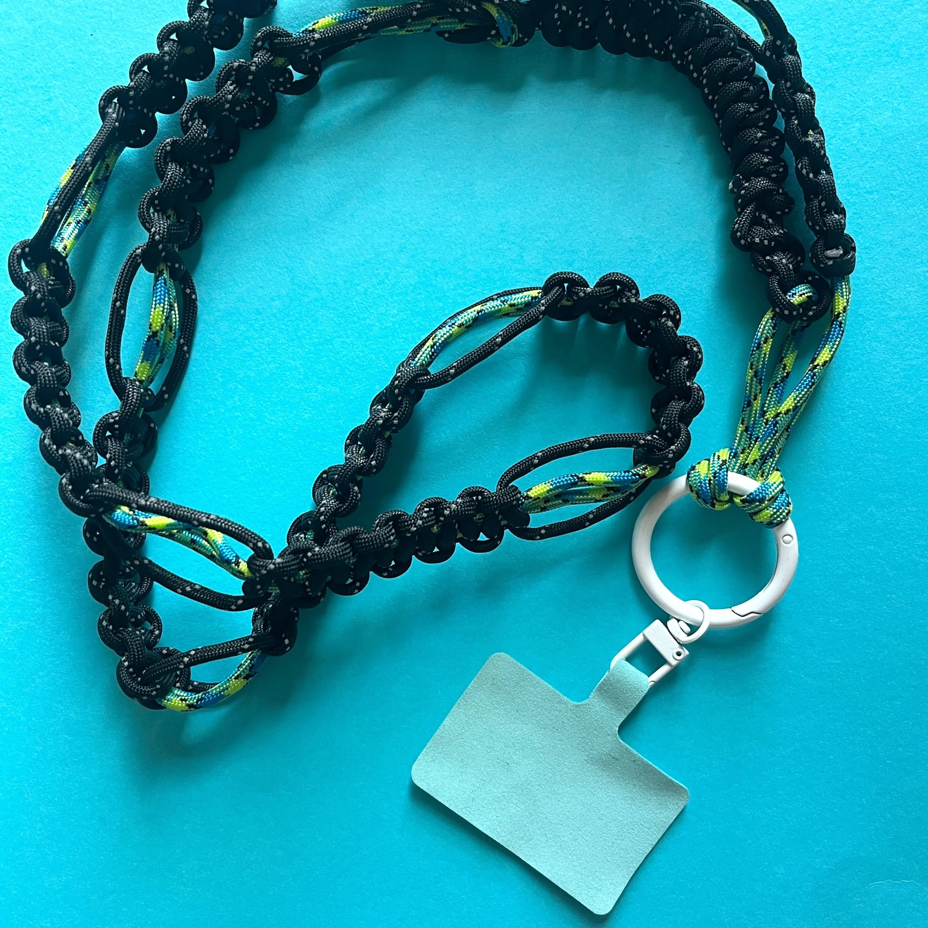 Braided Cord Phone strap lanyard black